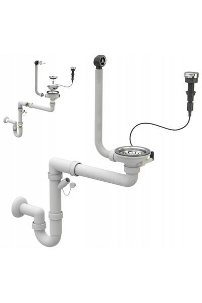 Granitan Sifon automat pentru chiuvetă Granitan, PVC/INOX, Alb
