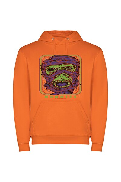 iLovePrints Neon Monster Mystique Φούτερ με κουκούλα σε χρώμα Πορτοκαλί