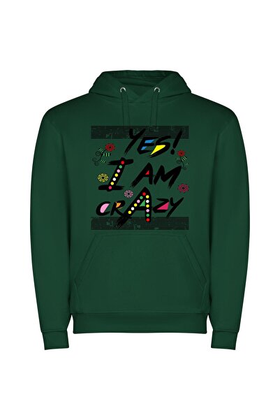 iLovePrints Delightfully Crazy: High Definition Φούτερ με κουκούλα σε χρώμα Π...