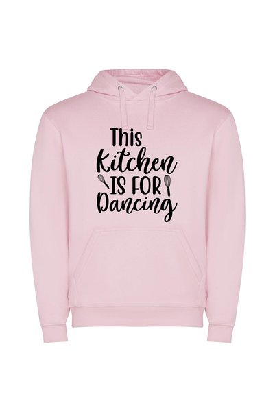 iLovePrints Dancing in the Kitchen Φούτερ με κουκούλα σε χρώμα Ροζ