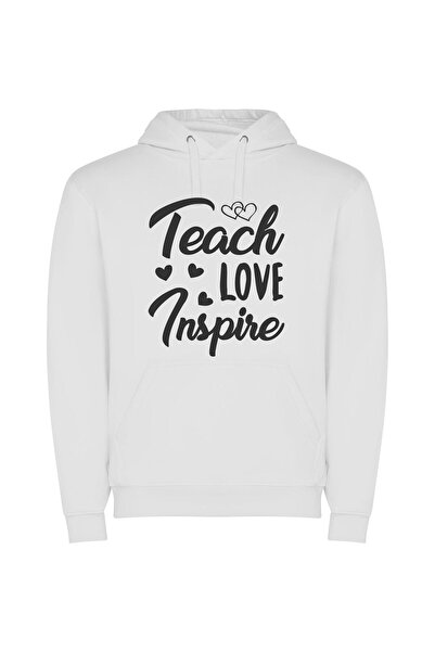 iLovePrints Quoting the Inspiring Masters Φούτερ με κουκούλα σε χρώμα Λευκό
