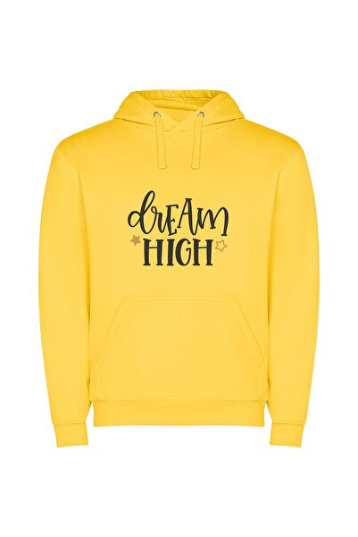 iLovePrints Dream High: Elegant Simplicity Φούτερ με κουκούλα σε χρώμα Κίτρινο