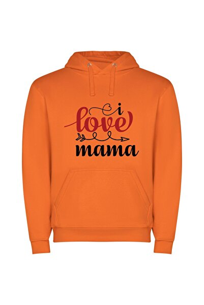 iLovePrints Mama's Inspired Love Arrow Φούτερ με κουκούλα σε χρώμα Πορτοκαλί