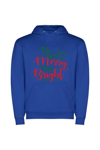 iLovePrints Shimmering Festive Radiance Φούτερ με κουκούλα σε χρώμα Μπλε