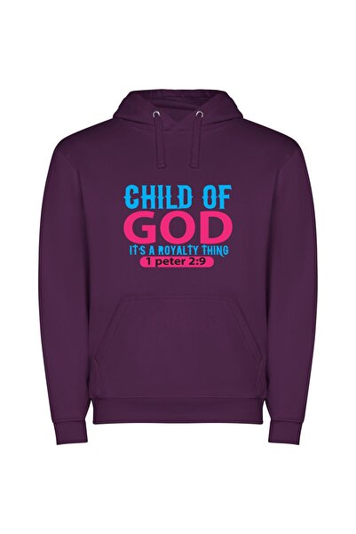 iLovePrints Divine Creator's Royal Offspring Φούτερ με κουκούλα σε χρώμα Μωβ