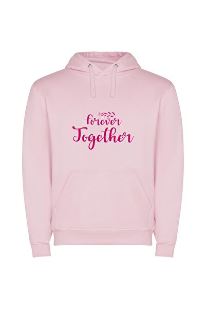 iLovePrints Eternal union: Handwritten elegance Φούτερ με κουκούλα σε χρώμα Ροζ
