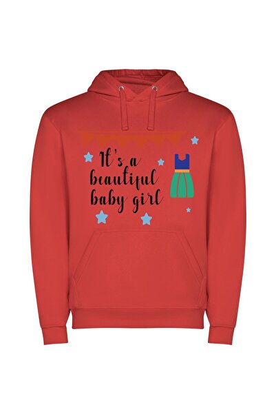 iLovePrints Beautiful Baby Girl Bliss Φούτερ με κουκούλα σε χρώμα Κόκκινο