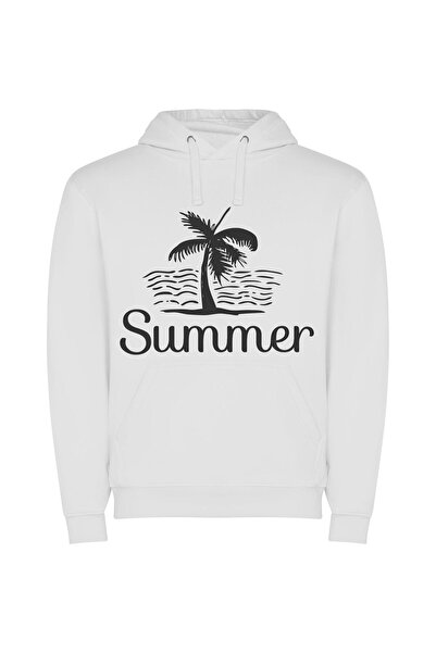 iLovePrints Serenity in Monochrome Φούτερ με κουκούλα σε χρώμα Λευκό