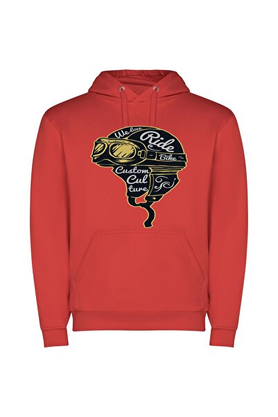 iLovePrints Worded Masterpiece Motorcycle Helmet Φούτερ με κουκούλα σε χρώμα ...
