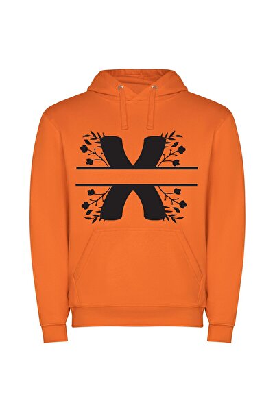 iLovePrints Monochrome Boot Graphic Φούτερ με κουκούλα σε χρώμα Πορτοκαλί