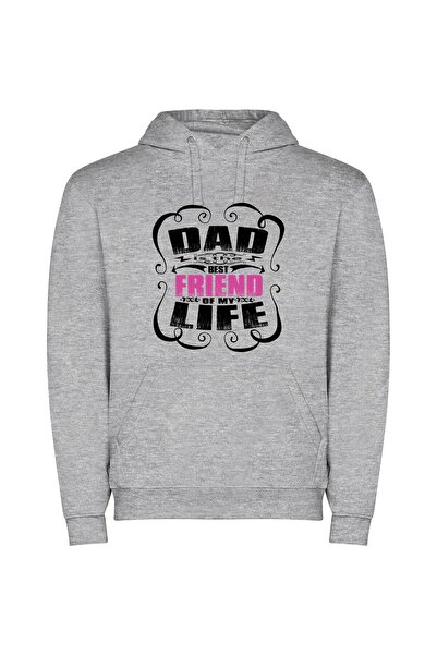 iLovePrints Pink Friend Connection Φούτερ με κουκούλα σε χρώμα Γκρι