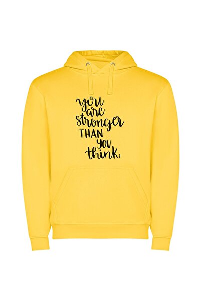 iLovePrints Unleash Inner Strength Φούτερ με κουκούλα σε χρώμα Κίτρινο