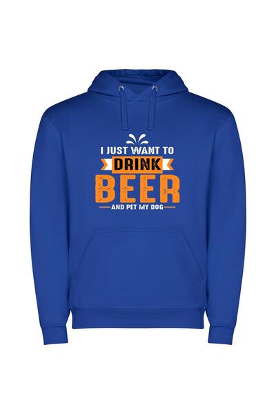 iLovePrints Brew in Style Φούτερ με κουκούλα σε χρώμα Μπλε