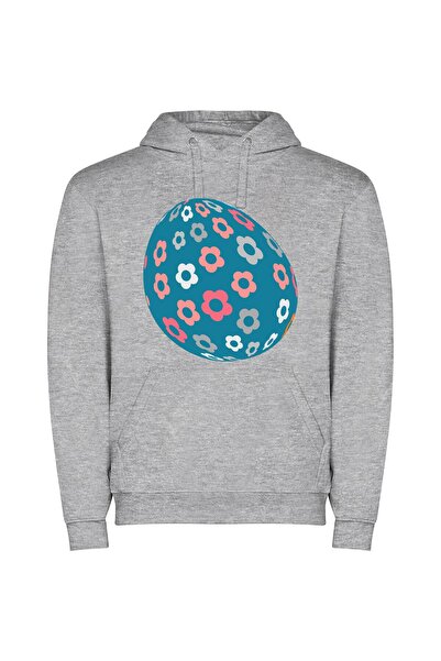 iLovePrints Floral Easter Delight Φούτερ με κουκούλα σε χρώμα Γκρι