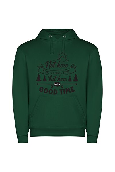iLovePrints Time: Make It Count Φούτερ με κουκούλα σε χρώμα Πράσινο