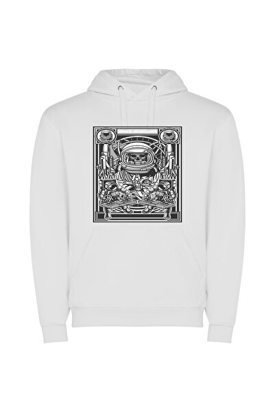 iLovePrints Space Suit Skeletor: Cosmic Portrait Φούτερ με κουκούλα σε χρώμα ...