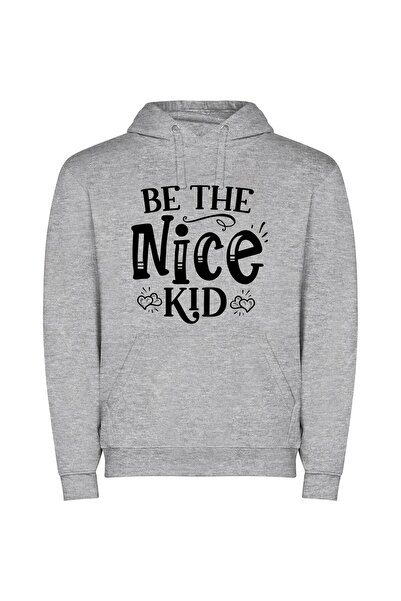 iLovePrints Kind Child, High Contrast Φούτερ με κουκούλα σε χρώμα Γκρι