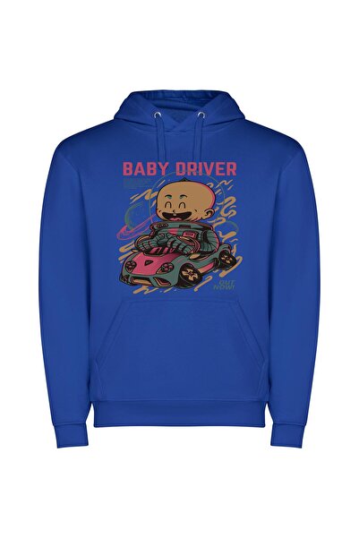 iLovePrints Cosmic Baby Driver Poster Φούτερ με κουκούλα σε χρώμα Μπλε