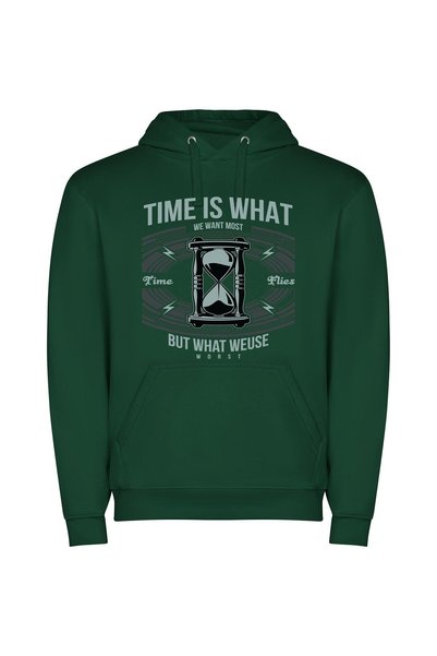 iLovePrints Time's Last Hourglass Glory Φούτερ με κουκούλα σε χρώμα Πράσινο