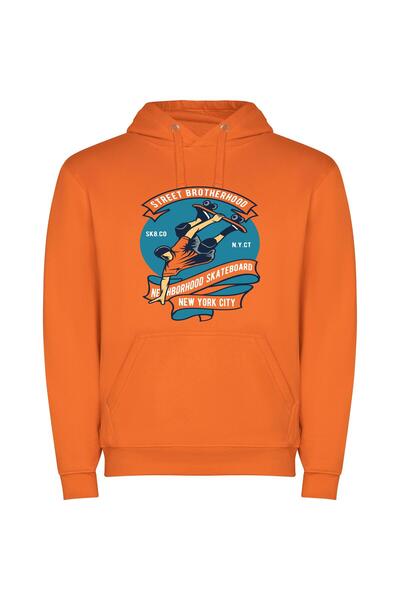 iLovePrints Airborne Skateboarding: NY Style Φούτερ με κουκούλα σε χρώμα Πορτ...