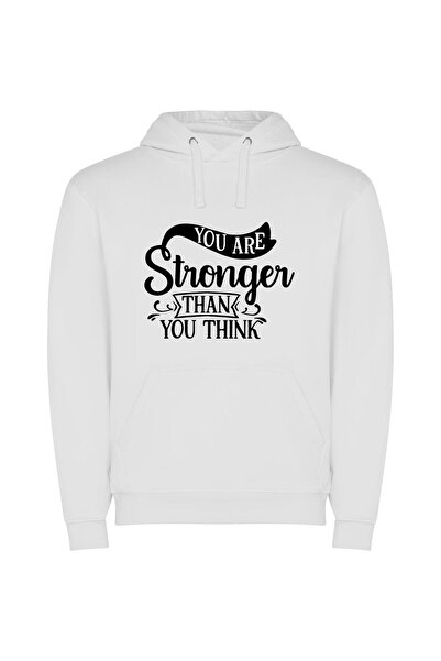 iLovePrints Unleash Inner Strength Φούτερ με κουκούλα σε χρώμα Λευκό