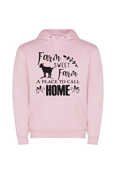iLovePrints Sweeter Farming Homestead Φούτερ με κουκούλα σε χρώμα Ροζ