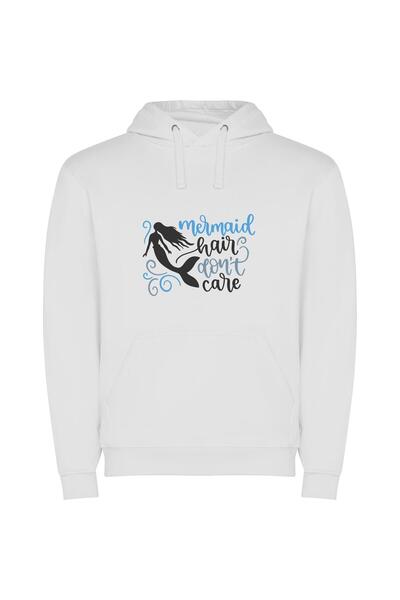 iLovePrints Siren Style Slogan Collection Φούτερ με κουκούλα σε χρώμα Λευκό