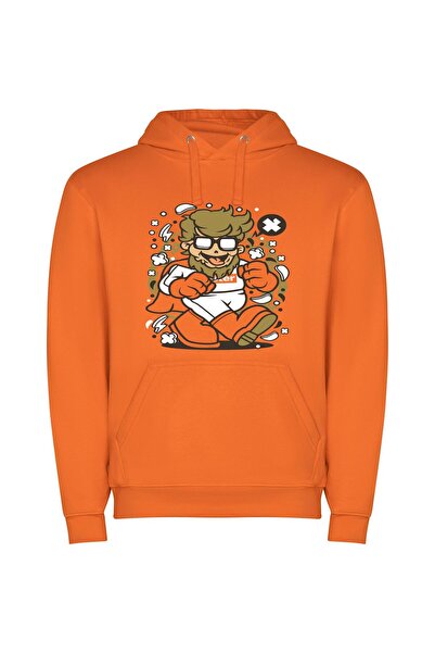 iLovePrints Cartoon Geek: Official Character Φούτερ με κουκούλα σε χρώμα Πορτ...