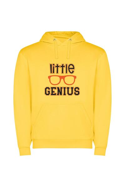 iLovePrints Nerdy Genius Glasses Φούτερ με κουκούλα σε χρώμα Κίτρινο