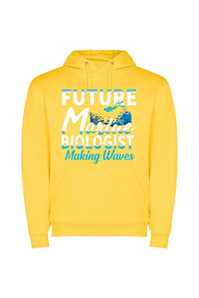 iLovePrints Wave Makers Φούτερ με κουκούλα σε χρώμα Κίτρινο