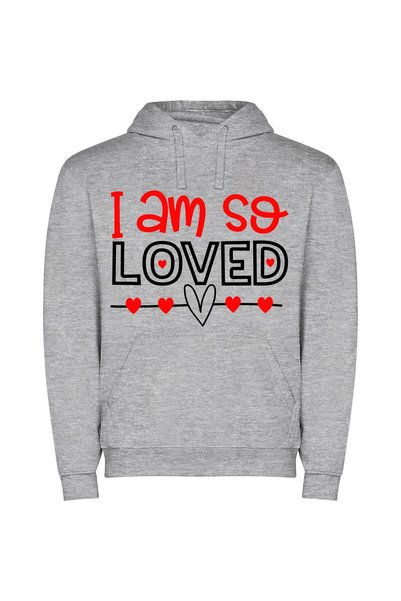 iLovePrints Loved Hearts SVG Masterpiece Φούτερ με κουκούλα σε χρώμα Γκρι