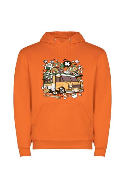 iLovePrints Sushi Wheels: Japanese Food Truck Φούτερ με κουκούλα σε χρώμα Πορ...
