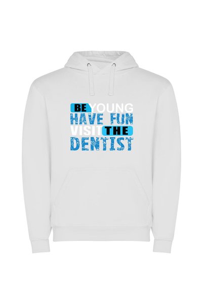 iLovePrints Blue Dentist Fun Time Φούτερ με κουκούλα σε χρώμα Λευκό
