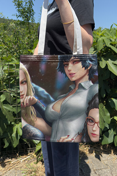 ZipZap Devil May Cry V2 Double-Sided Canvas Print Tote Bag Computer Gaming Vi...