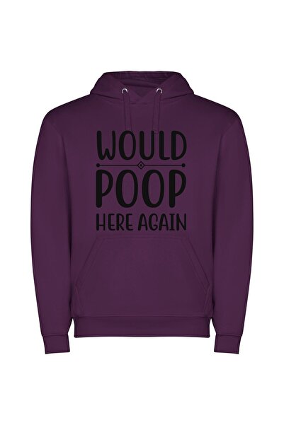 iLovePrints Colorless Feedback: Poop Edition Φούτερ με κουκούλα σε χρώμα Μωβ