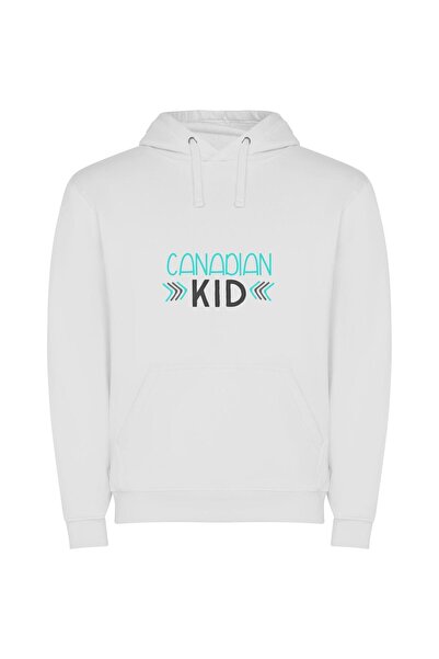 iLovePrints Maple Kid Φούτερ με κουκούλα σε χρώμα Λευκό