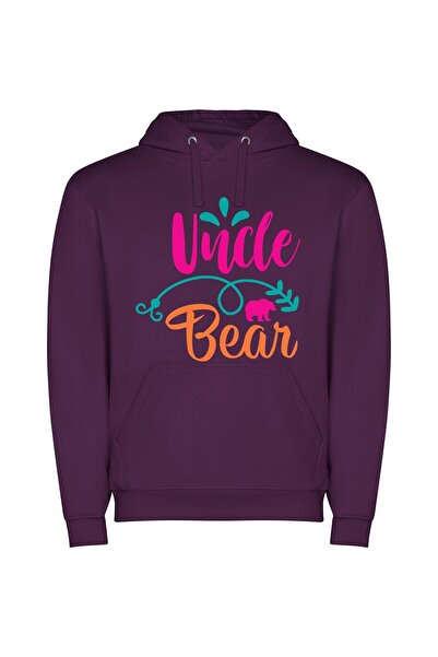 iLovePrints Bear's Whimsy: Illustrator's Delight Φούτερ με κουκούλα σε χρώμα Μωβ