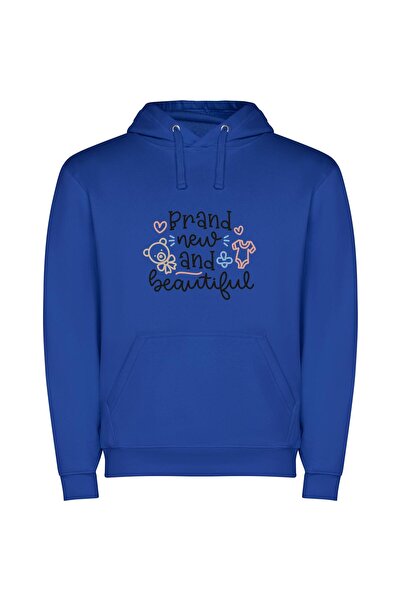 iLovePrints Brand New & Beautiful Φούτερ με κουκούλα σε χρώμα Μπλε