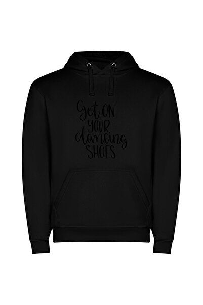 iLovePrints Chic Dance Fashion Statement Φούτερ με κουκούλα σε χρώμα Μαύρο