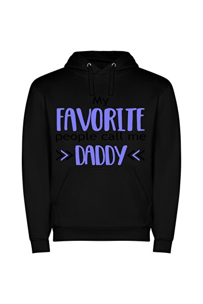 iLovePrints Beloved Daddy, Favorite Friend Φούτερ με κουκούλα σε χρώμα Μαύρο