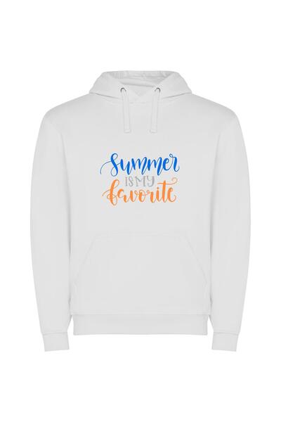 iLovePrints Blissful Summer Vibes Φούτερ με κουκούλα σε χρώμα Λευκό