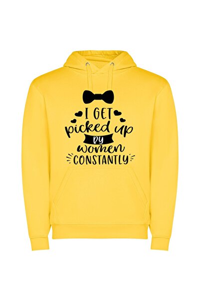 iLovePrints Women's Constant Admirer Φούτερ με κουκούλα σε χρώμα Κίτρινο