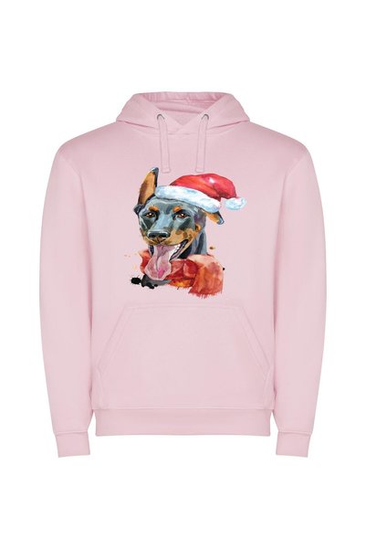 iLovePrints Fanciful Festive Doggy Dazzle Φούτερ με κουκούλα σε χρώμα Ροζ