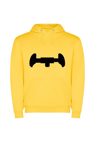 iLovePrints Elegant Toothbrush Silhouette Φούτερ με κουκούλα σε χρώμα Κίτρινο