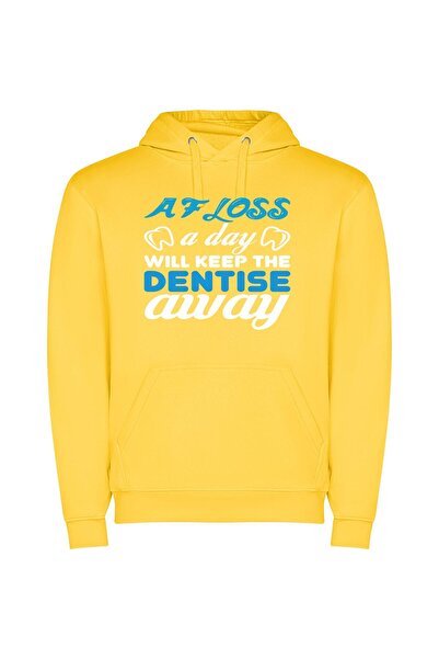 iLovePrints Design Dentist's Confident Logo Φούτερ με κουκούλα σε χρώμα Κίτρινο