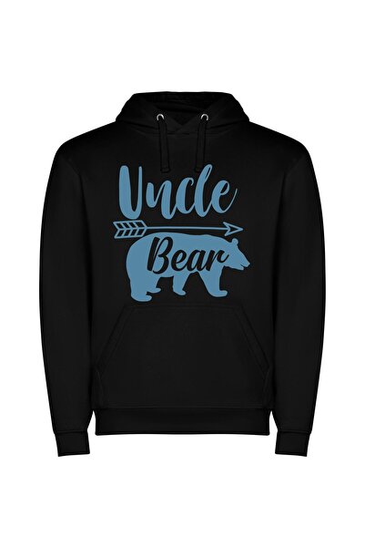 iLovePrints Uncle Bear's Masterpiece Φούτερ με κουκούλα σε χρώμα Μαύρο