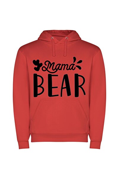 iLovePrints Hanna-Barbera Mama Bear Logo Φούτερ με κουκούλα σε χρώμα Κόκκινο
