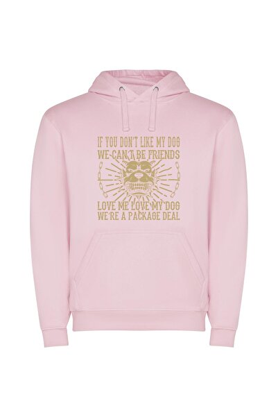 iLovePrints Pawsome Friendship in style Φούτερ με κουκούλα σε χρώμα Ροζ