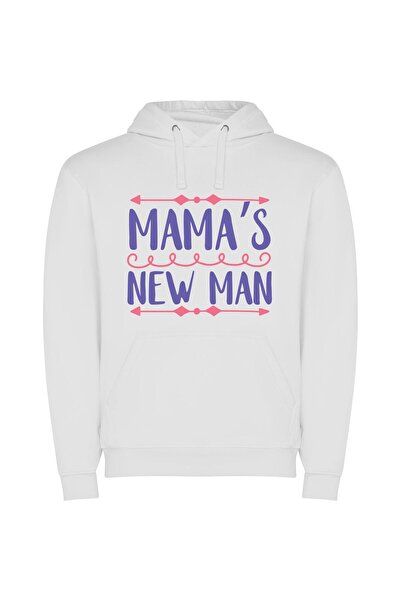 iLovePrints Grandma's Inspired Maternal Man Φούτερ με κουκούλα σε χρώμα Λευκό