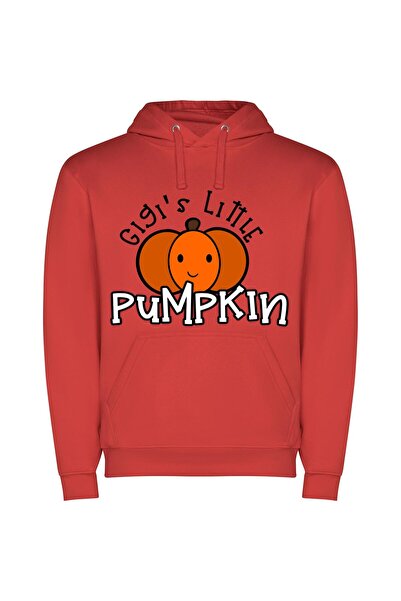iLovePrints Pumpkin Haven: Halloween Harvest Φούτερ με κουκούλα σε χρώμα Κόκκινο